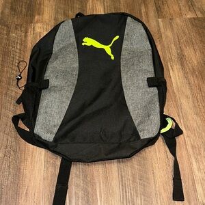 PUMA Gray/Black/Lime Green Backpack NWOT